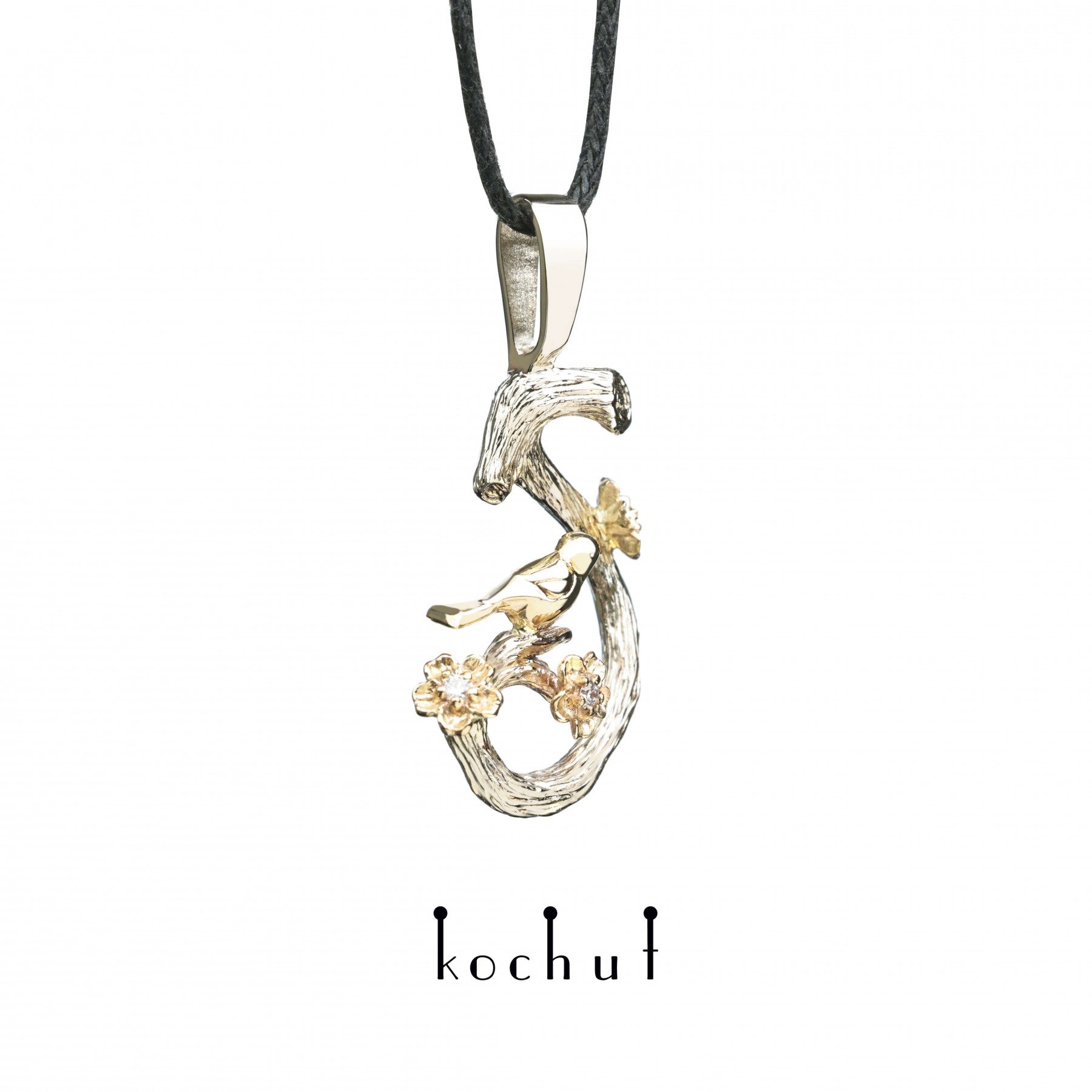 Bird on a twig with flowers: spring - Image 5