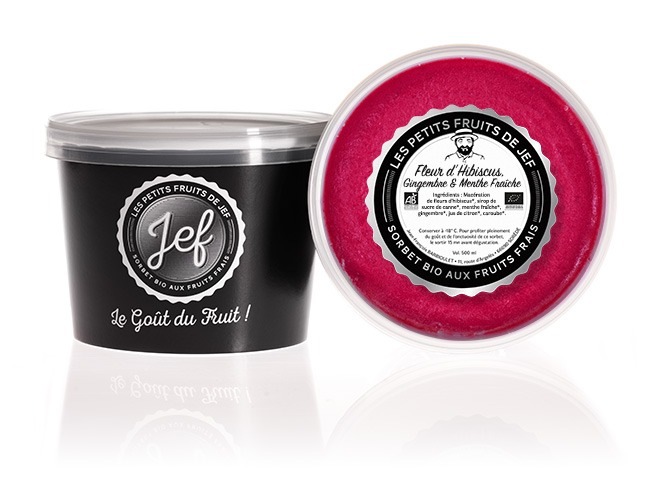 Sorbet Bio - 500 ml - Fleur d'Hibiscus, Gingembre & Menthe