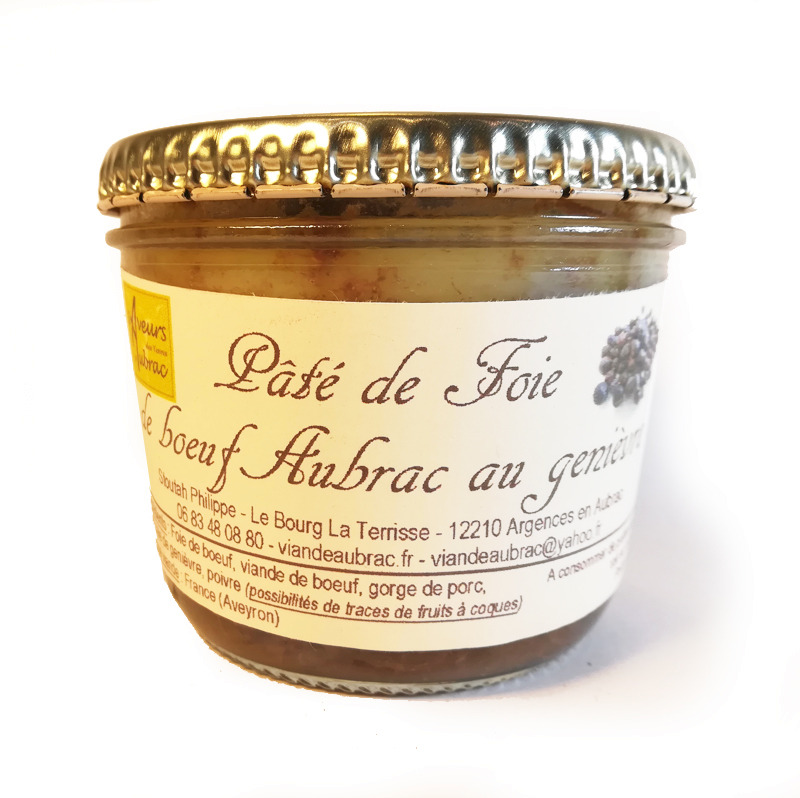Pâté de foie de boeuf d'Aubrac au genièvre 180gr