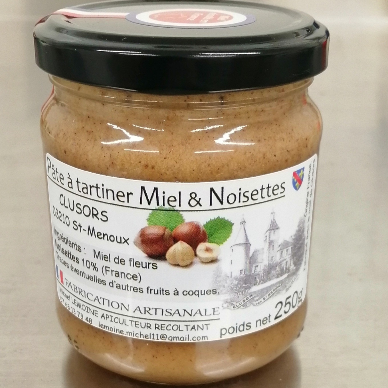 pâtes à tartiner  (90%miel-10%noisettes) 250g
