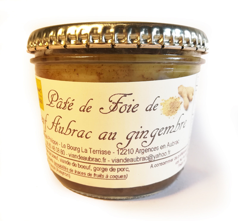Pâté de foie de boeuf d'Aubrac au gingembre 180gr