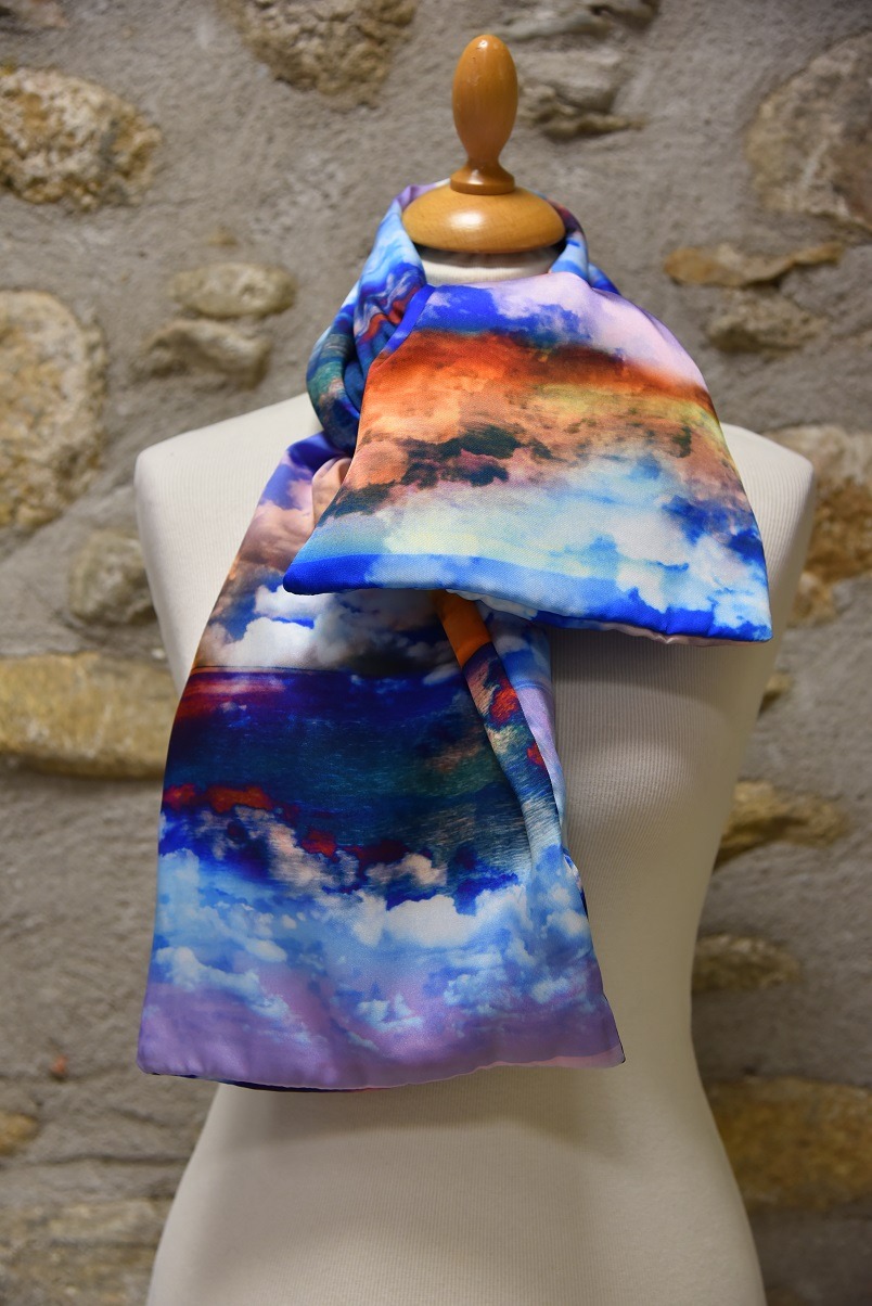 Art à porter-Echarpe 'Made in Sens' Doodo Ciel