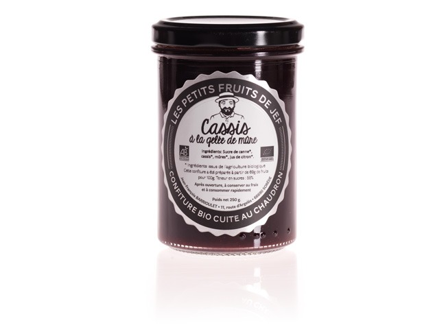 Confiture Bio - 250 g - Cassis à la gelée de Mûres