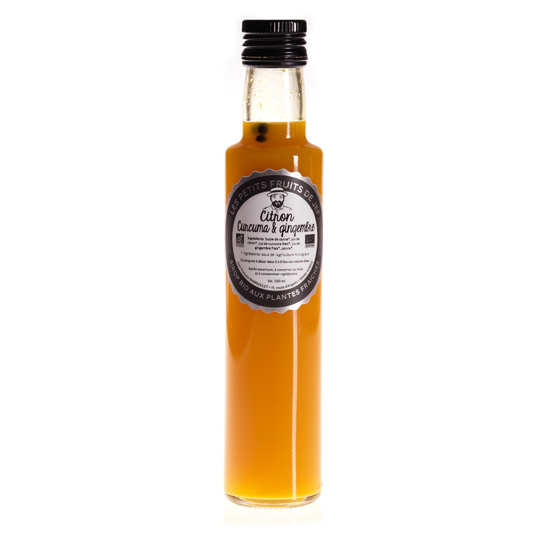 Sirop Bio aux Epices - 250ml - Citron, Curcuma & Gingembre