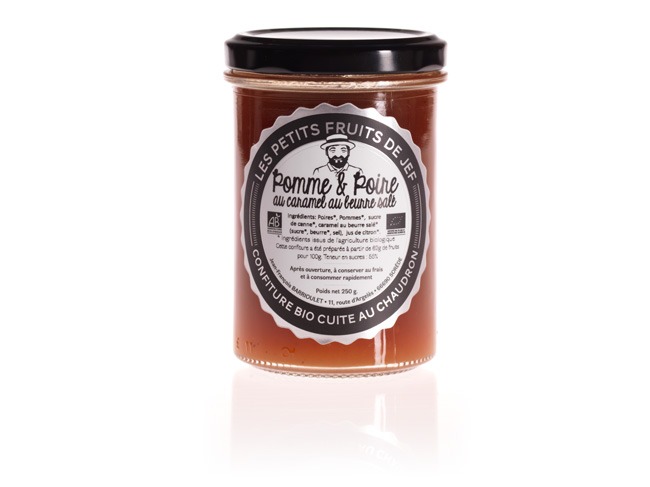 Confiture Bio - 250 g - Pomme & Poire au caramel salé