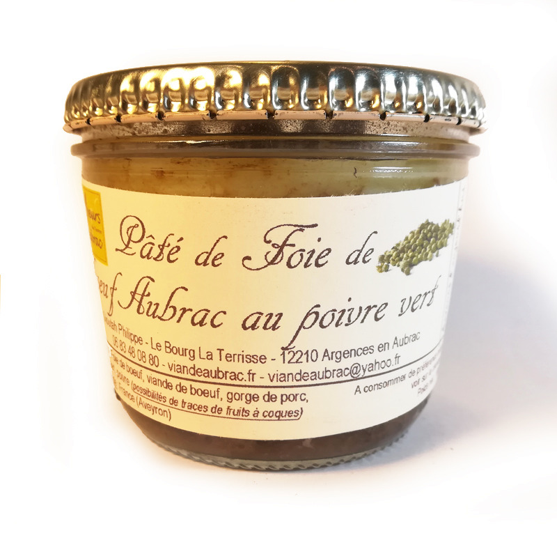 Pâté de foie de boeuf d'Aubrac au poivre vert 180gr