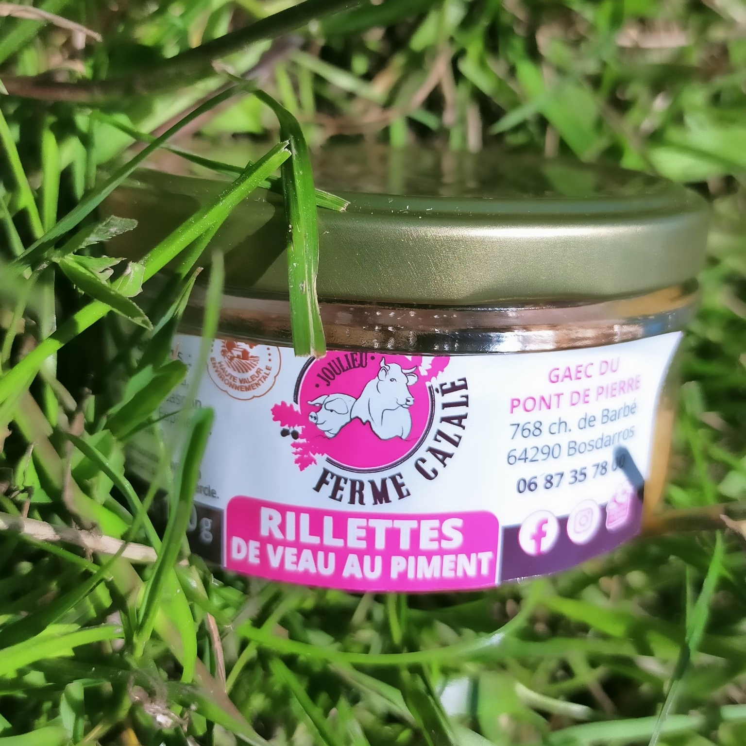 Rillettes de veau au piment et au bon gras de porc Gascon (100g)