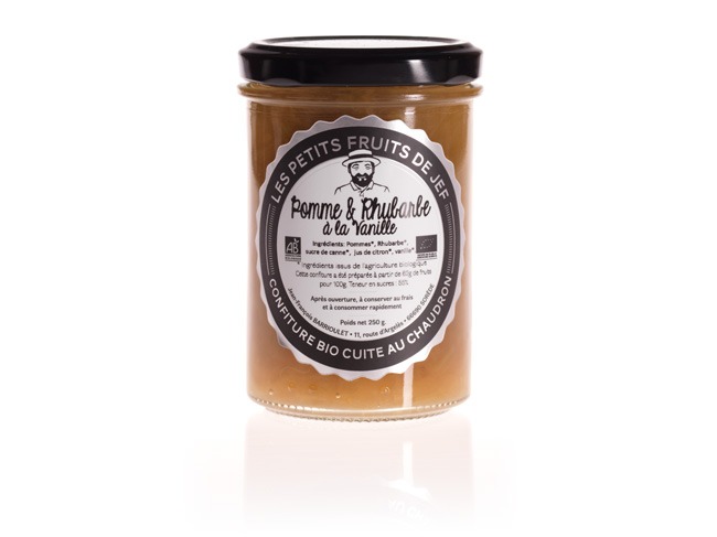 Confiture Bio - 250 g - Pommes & Rhubarbe à la Vanille