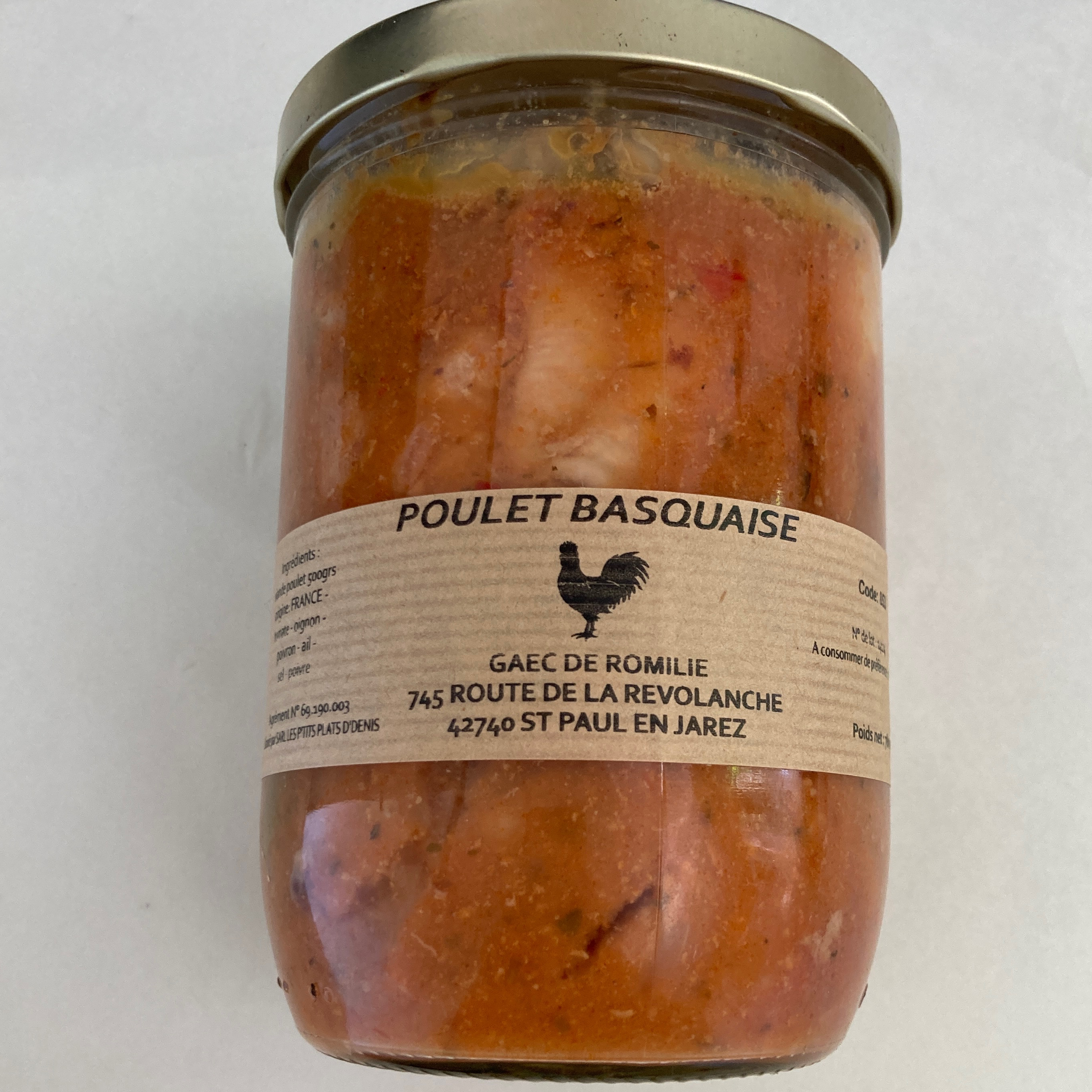 Poulet basquaise 780g