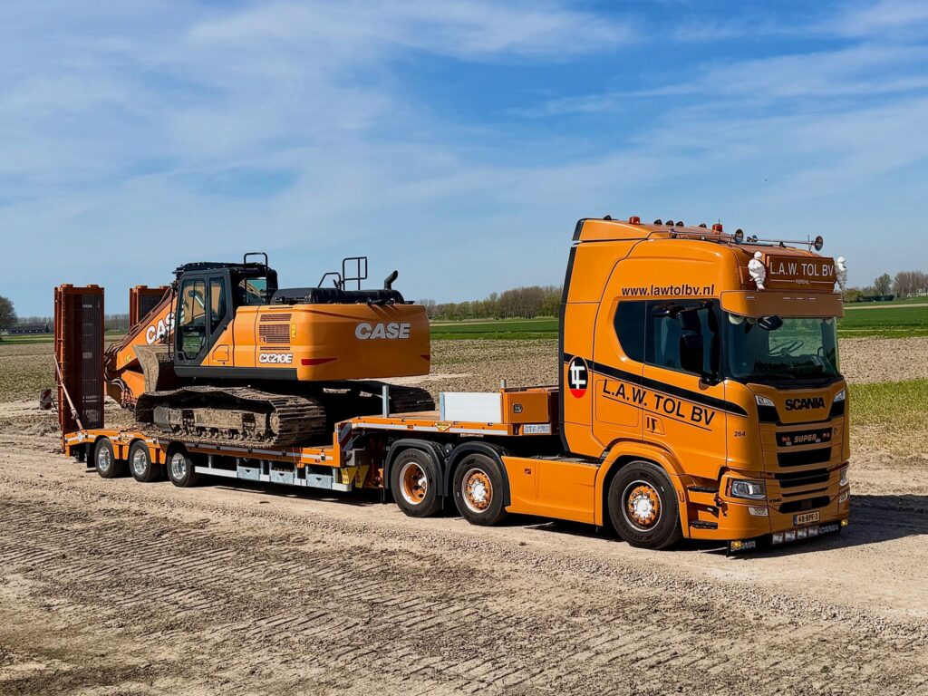 3-assige semi dieplader Broshuis LAW Tol