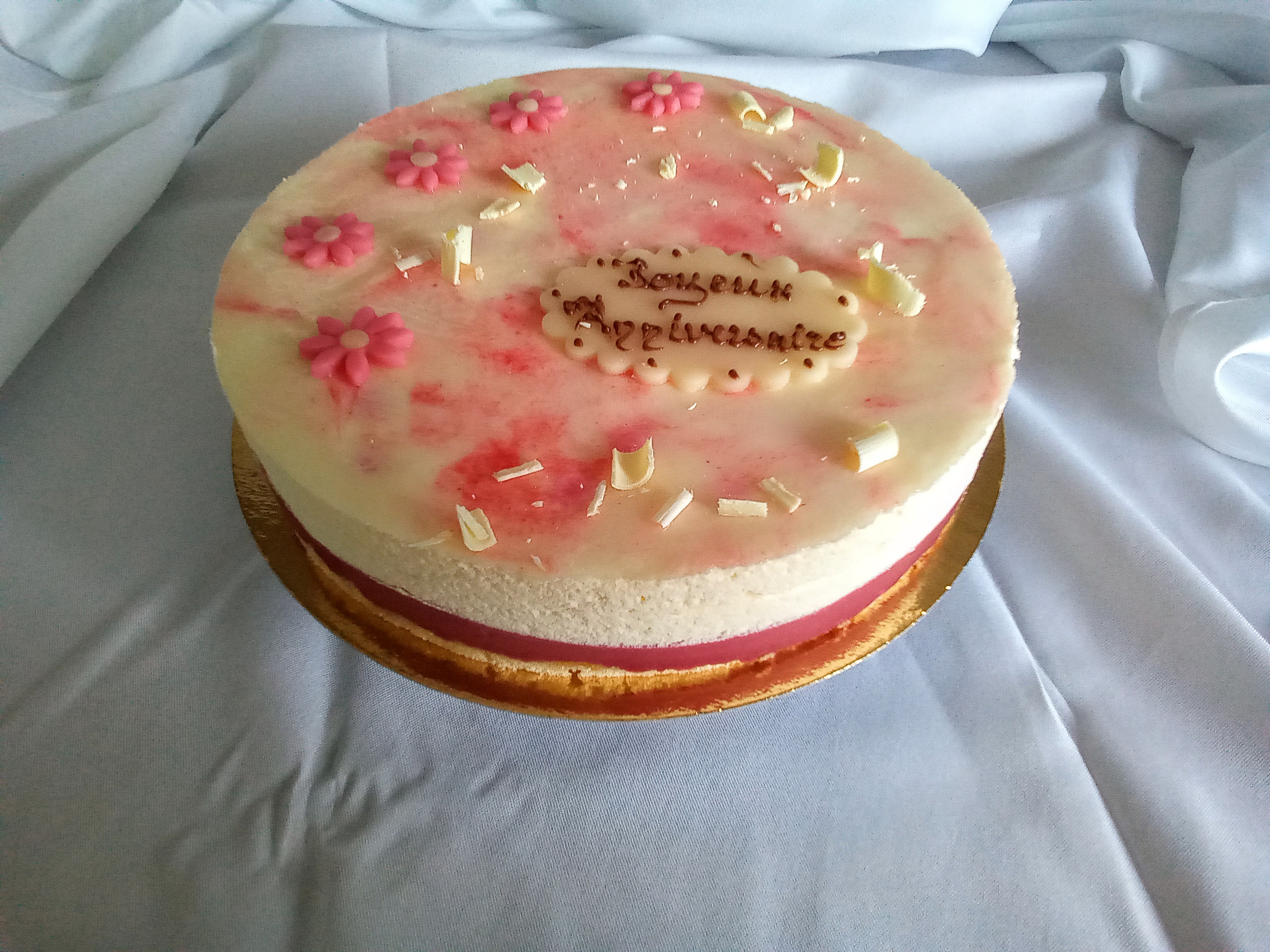 Entremets Chocolat Blanc/ Framboise