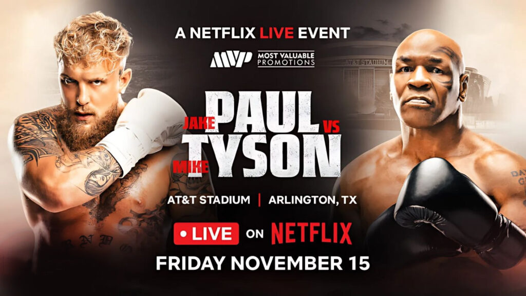 Affiche officielle du combat Jake Paul vs Mike Tyson.