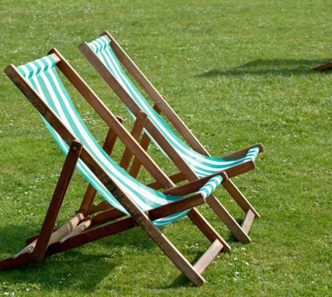 Lawnchairs in the Brussels parks