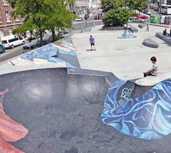 Skateboarding in Brussels
