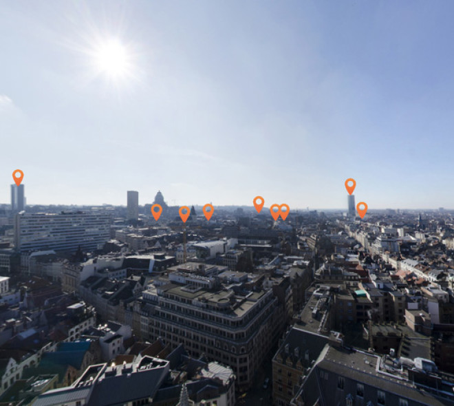 Een virtuele reis boven Brussel