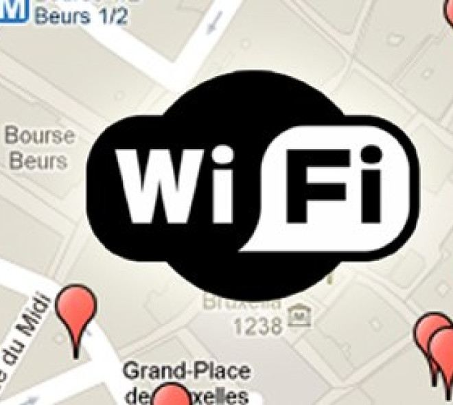 A map of the free wifi areas of Brussels city
