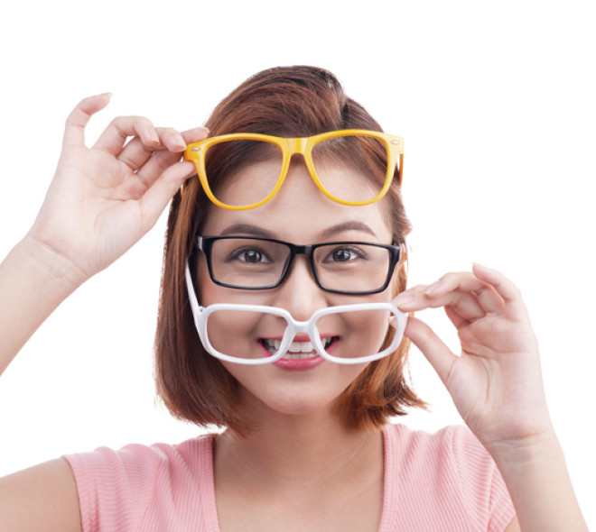 Each face has its own glasses