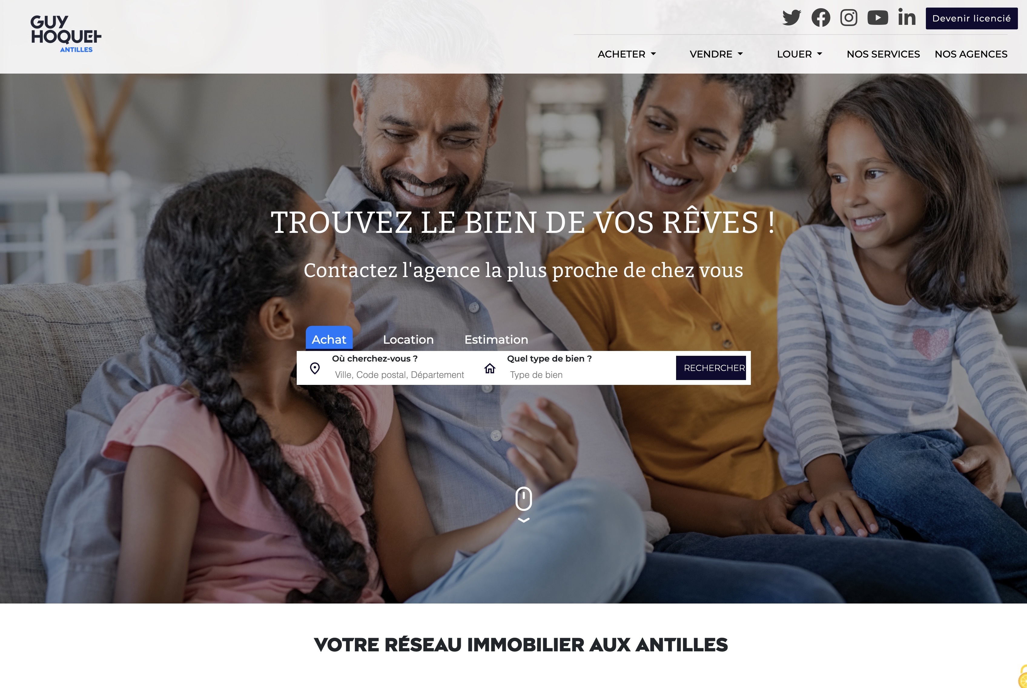 Site 
  Vitrinellis Réseau — Guy Hoquet Antilles