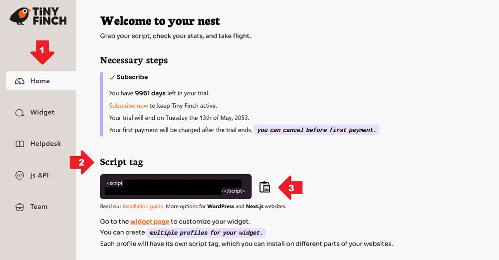 Red arrows indicate the buttons to click and the numbers on them reflect the order.