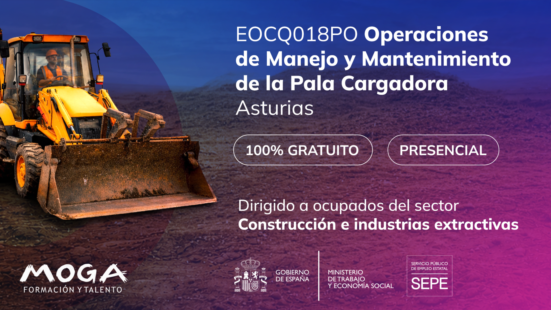 EOCQ018PO OPERACIONES DE MANEJO Y MANTENIMIENTO DE LA PALA CARGADORA Asturias