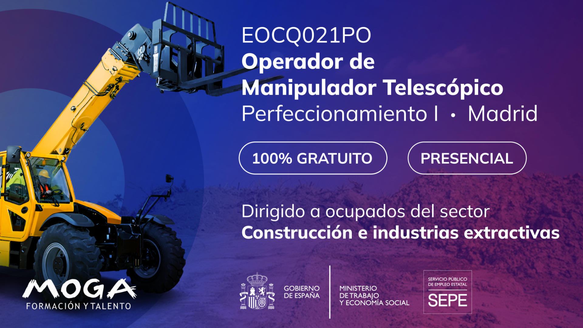 EOCQ021PO OPERADOR DE MANIPULADOR TELESCÓPICO. PERFECCIONAMIENTO I Madrid
