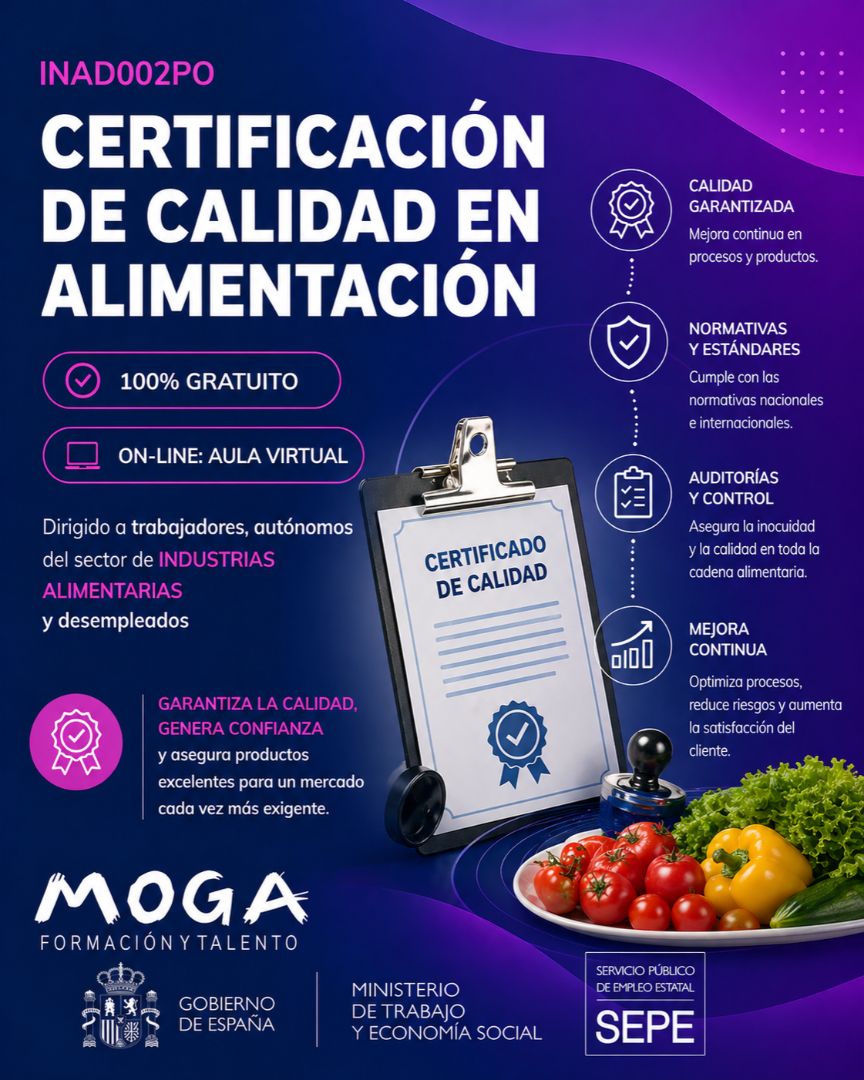 INAD002PO CERTIFICACIÓN DE CALIDAD EN ALIMENTACION