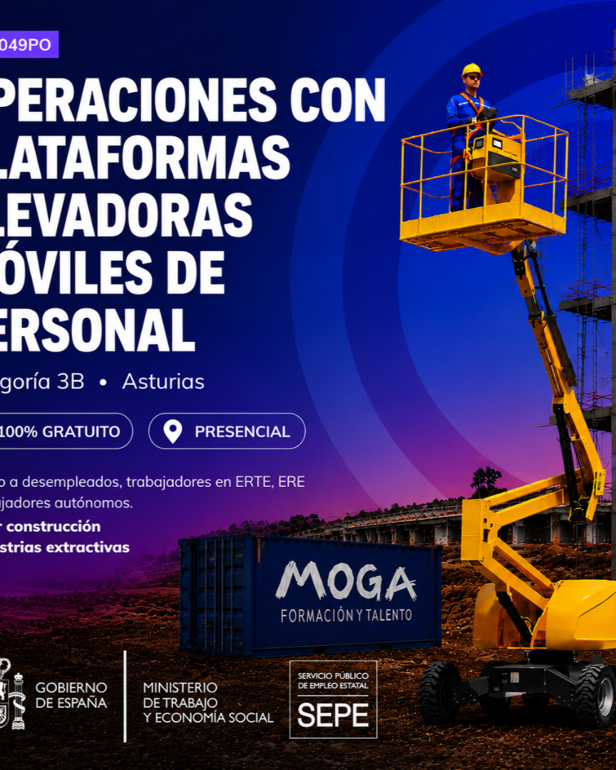 TMVI049PO OPERACIONES CON PLATAFORMAS ELEVADORAS MOVILES DE PERSONAL CATEGORIAS 3B Asturias