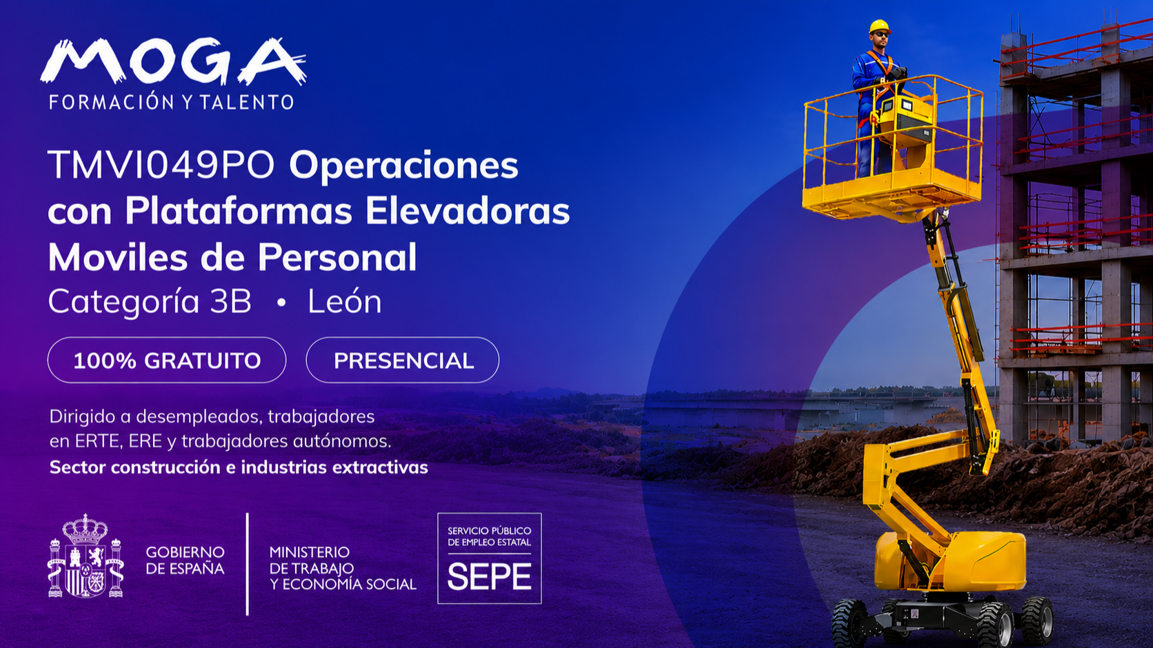 TMVI049PO OPERACIONES CON PLATAFORMAS ELEVADORAS MOVILES DE PERSONAL CATEGORIAS 3B León