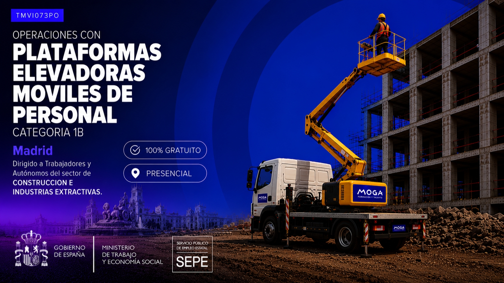 TMVI073PO OPERACIONES CON PLATAFORMAS ELEVADORAS MOVILES DE PERSONAL CATEGORIAS 1B Madrid