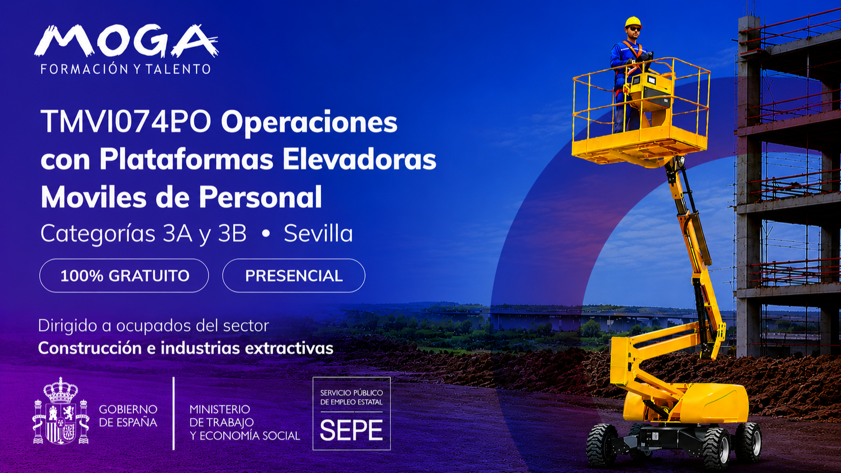 TMVI074PO OPERACIONES CON PLATAFORMAS ELEVADORAS MOVILES DE PERSONAL CATEGORIAS 3A Y 3B Sevilla
