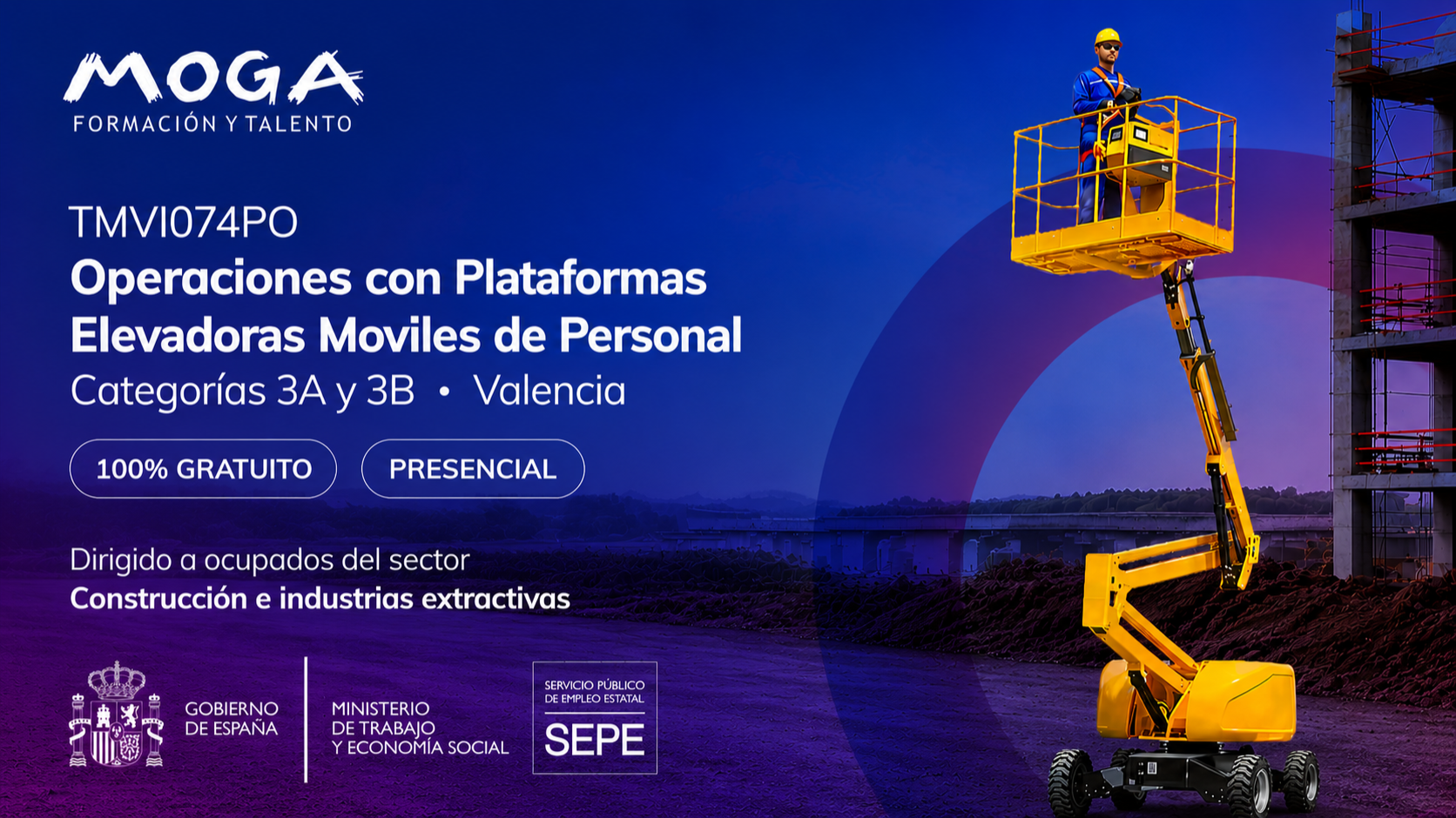 TMVI074PO OPERACIONES CON PLATAFORMAS ELEVADORAS MOVILES DE PERSONAL CATEGORIAS 3A Y 3B Valencia