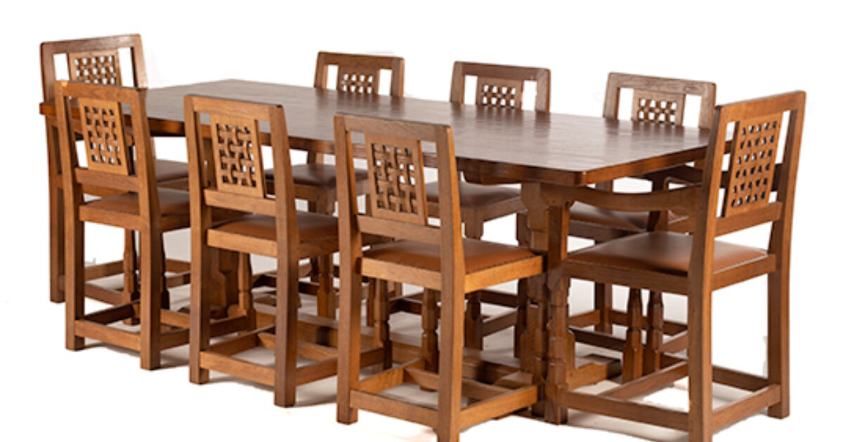Classic Mouseman 8'0 Refectory Table and Chairs