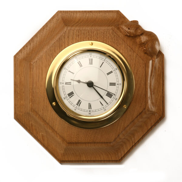 Mouseman Oak Octagonal Wall Clock