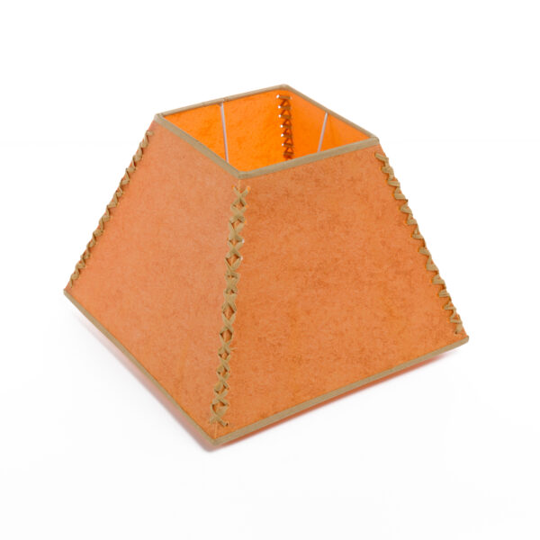 Parchment Lampshade for Large Table Lamp Square with Raffia Trim 12"