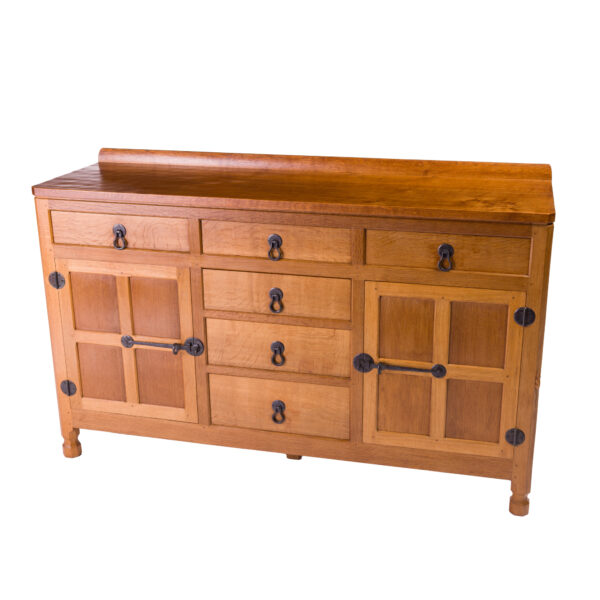 Classic Mouseman 5ft Tall Sideboard / Dresser Base With Hand Adzed Top