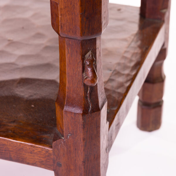 Classic Mouseman  1930's Hall Table 4' 0" With Three Drawers And Shelf, Adzed all over SOLD