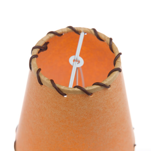 Parchment Lampshade, Round With Leather Trim 5"