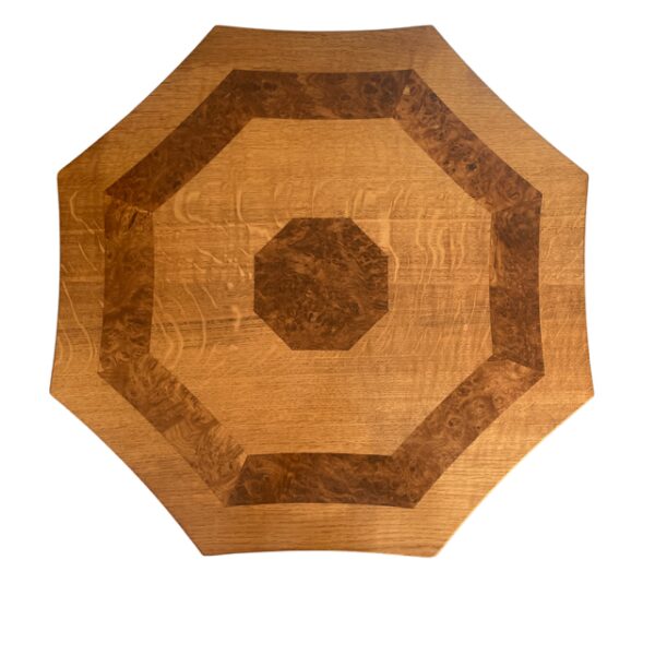 Classic Mouseman Octagonal Side Table with Burr Inlays - SOLD