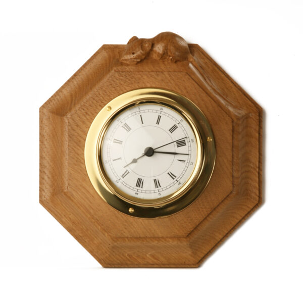 Mouseman Oak Octagonal Wall Clock