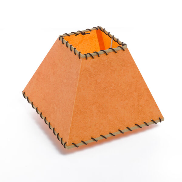 Parchment Lampshade for Table Lamp, Square with Leather Trim 9"