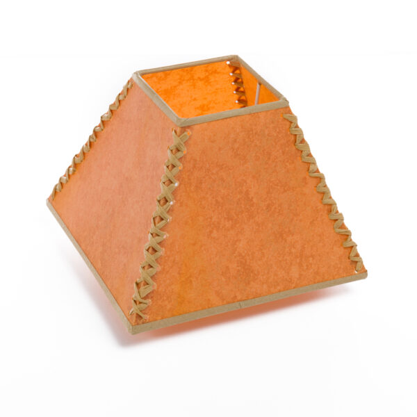 Parchment Lampshade for Table Lamp, Square with Raffia Trim 9"