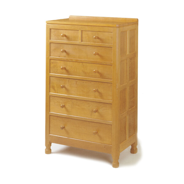 Mouseman Oak Chest of Drawers with Seven Drawers 2' 6" W