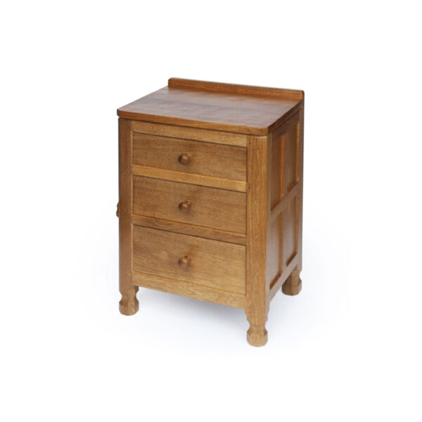 Mouseman Oak Bedside Chest of Drawers