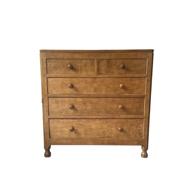 Classic Mouseman 3' 0" Chest of Five Drawers