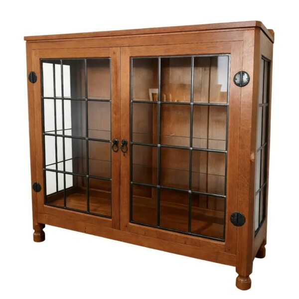 Classic Mouseman 3'6" Display Cupboard with Fixed Glass Shelves