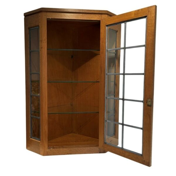 Classic Mouseman Oak Small Corner Cupboard