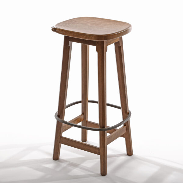 Mouseman Oak Tall Bar Stool
