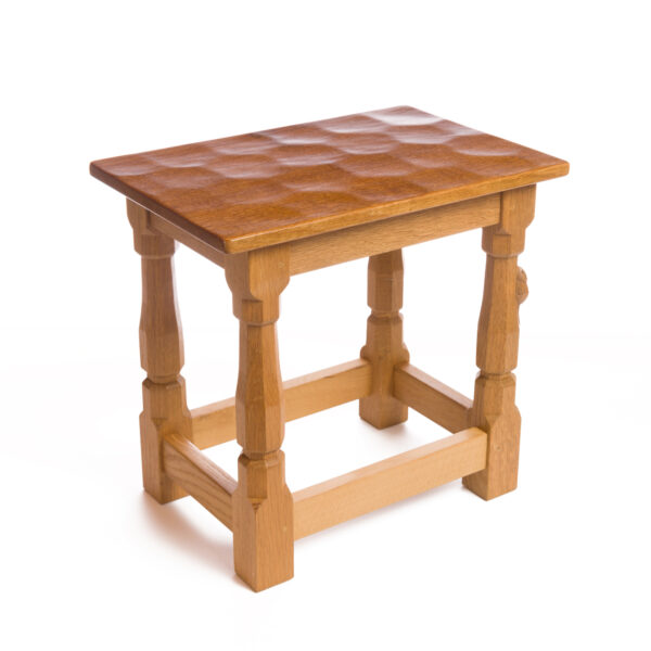 Mouseman Oak Stool / Coffee Table with Oak Top