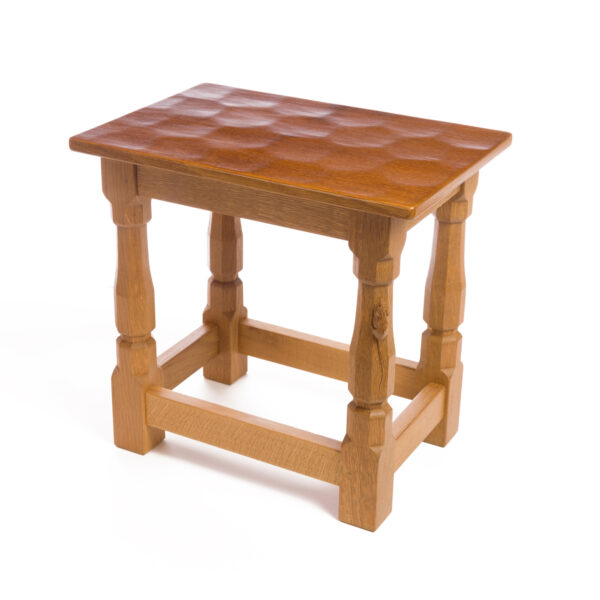 Mouseman Oak Stool / Coffee Table with Oak Top