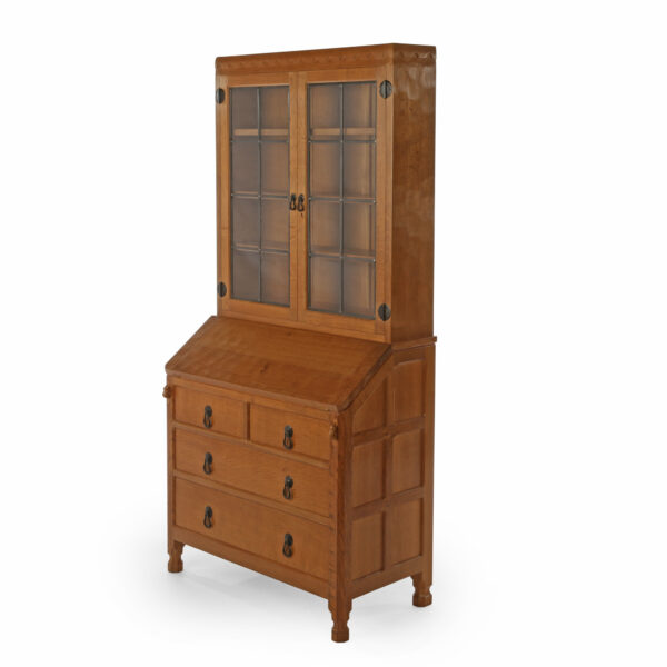 Mouseman Oak Bureau/Bookcase